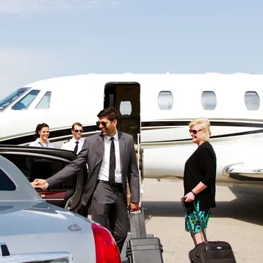 customers boarding aircraft
